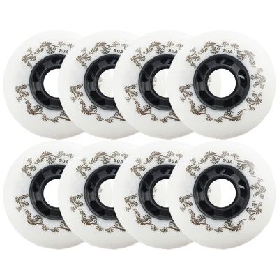 JHKJ Inline Skate Wheels 72mm/ 76mm/ 80mm Inline Skate Replacement Wheels Used on Roller Hockey Skates Break Wheels Luggage Wheels Etc,White,76mm