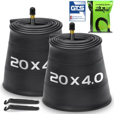 2 Pack 20x4 Fat Tire Bike Inner Tubes with AV 32mm Valve, Premium Butyl Rubber 20 x 3.5-4.5" Inner Tube with 2 Tire Levers, 20 x 4.0 Fat Tire Tube for Road/Mountain/E Bike by Hydencamm(2 of One Size)