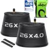2 Pack 26x4 Fat Bike Tube with AV 32mm Valve, Premium Butyl Rubber 26 x 3.50 26x3.60 26x3.80 Fat Tire Bike Tubes with 2 Tire Levers, 26x4 Bike Tube for Road/MTB/E Bike by Hydencamm(2 of One Size)