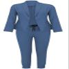 Women's Blazer Sets Women 2 Piece Outfits Open Front Blazer and Pants Set Business Work Suit Pantsuit Set for Women (US, Alpha, X-Large, Regular, Regular, Blue) view 4
