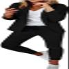 Women's Blazer Sets Women 2 Piece Outfits Open Front Blazer and Pants Set Business Work Suit Pantsuit Set for Women (US, Alpha, Small, Regular, Regular, Black) view 1