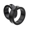 1 PAIR (2pcs) ACRYLIC TUNNELS Double Flare Gauges Solid Saddle Thin Ear Flesh Plugs 1037 (13/16" (20MM), Black) view 1
