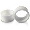 1 PAIR (2pcs) ACRYLIC TUNNELS Double Flare Gauges Solid Saddle Thin Ear Flesh Plugs 1037 (5/8" (16MM), White) view 3