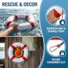 20 Inch Pool Safety Life Preserver Throw Ring Buoy- Swim Foam Rings for Swimming Pool Wall Decoration with 98.4FT Water Floating Lifesaving Rope view 4