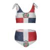 Aflyko Patriot Girls' Swimwear Dominican Republic Flag 2-Piece Bikini Set Summer Swimsuit Vacation Bathing Suit Hawaii Beachwear Water Sport Tankini Set 9-10T view 1