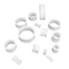 1 PAIR (2pcs) ACRYLIC TUNNELS Double Flare Gauges Solid Saddle Thin Ear Flesh Plugs 1037 (2G (6MM), White) view 2