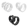 1 PAIR (2pcs) ACRYLIC TUNNELS Double Flare Gauges Solid Saddle Thin Ear Flesh Plugs 1037 (2G (6MM), White) view 4