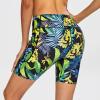 Cagola Swim Board Shorts Women 7" Swimwear Tummy Control Swimming Shorts Cross High Waisted Swimsuit Bottoms Green Leaf 3X-Large view 2