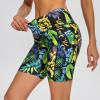 Cagola Swim Board Shorts Women 7" Swimwear Tummy Control Swimming Shorts Cross High Waisted Swimsuit Bottoms Green Leaf 3X-Large view 4