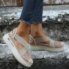 Hbeylia Women's Platform Slip On Loafers Lace Mesh Cut Out Crisscross Walking Shoes Chunky Bottom Heels Flats Low Top Fashion Casual Play Sneakers for Women Girls Work Nurse Outdoor Sports view 4