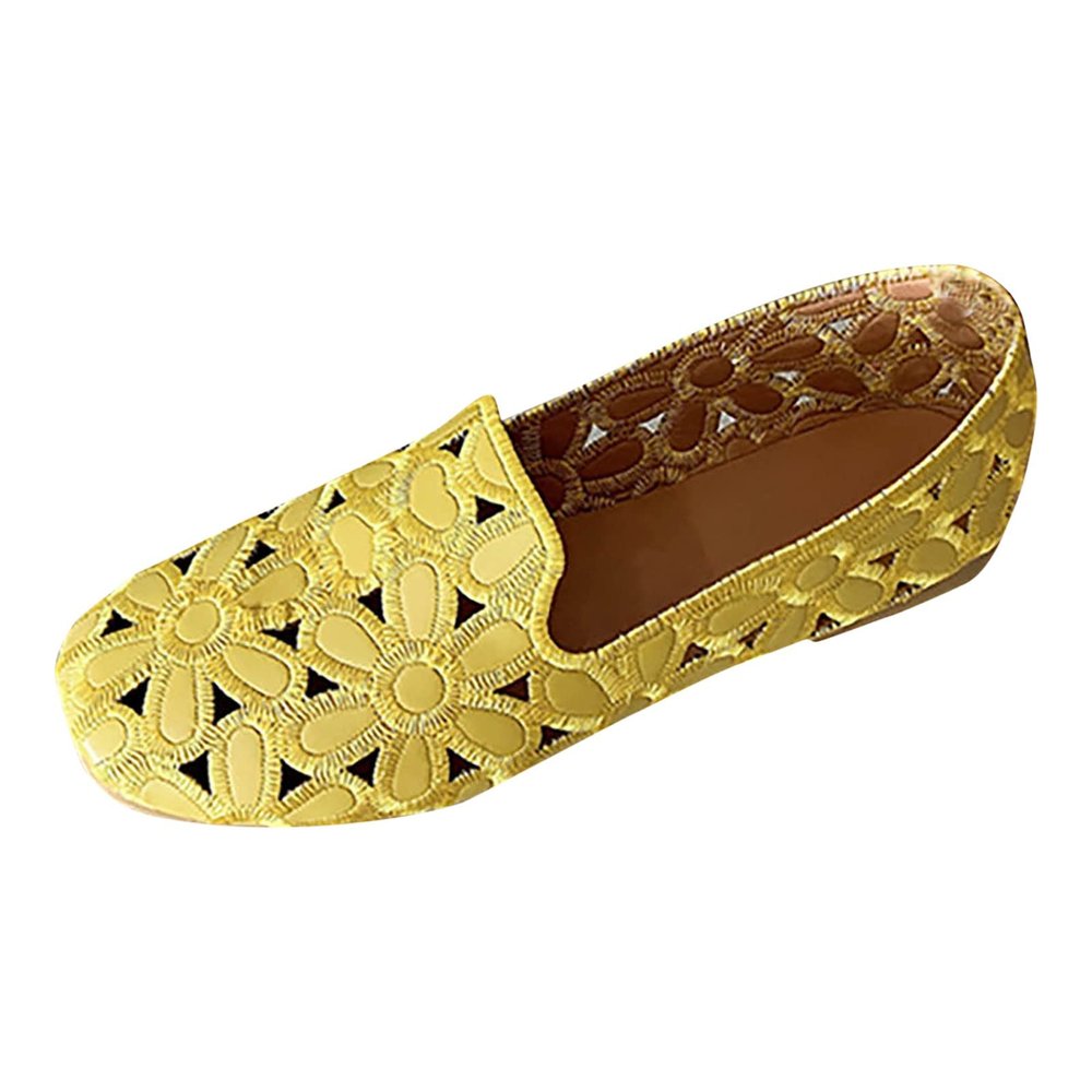 Hbeylia Women's Slip On Loafers Walking Shoes Fower Hollow Out Flat Heels Flats Low Top Fashion Casual Mary Jane Shoes Sandals for Women Girls Work Nurse Outdoor Sports