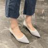 Hbeylia Womens Pointed Toe Ballet Shoes Comfortable Women Stacked Mid Heels Patchwork Shoes Slip On Studded Classic Softable Shoes Loafers for Wedding Bride Work Nurse view 2