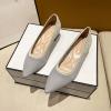 Hbeylia Womens Pointed Toe Ballet Shoes Comfortable Women Stacked Mid Heels Patchwork Shoes Slip On Studded Classic Softable Shoes Loafers for Wedding Bride Work Nurse view 4