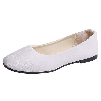 Hbeylia Women's Slip On Ballet Flats Fashion Round Toe Flock Up Lightweight Comfort Low Heels Flats Loafers Mary Jane Walking Shoes for Bridesmaid Wedding Party Dance