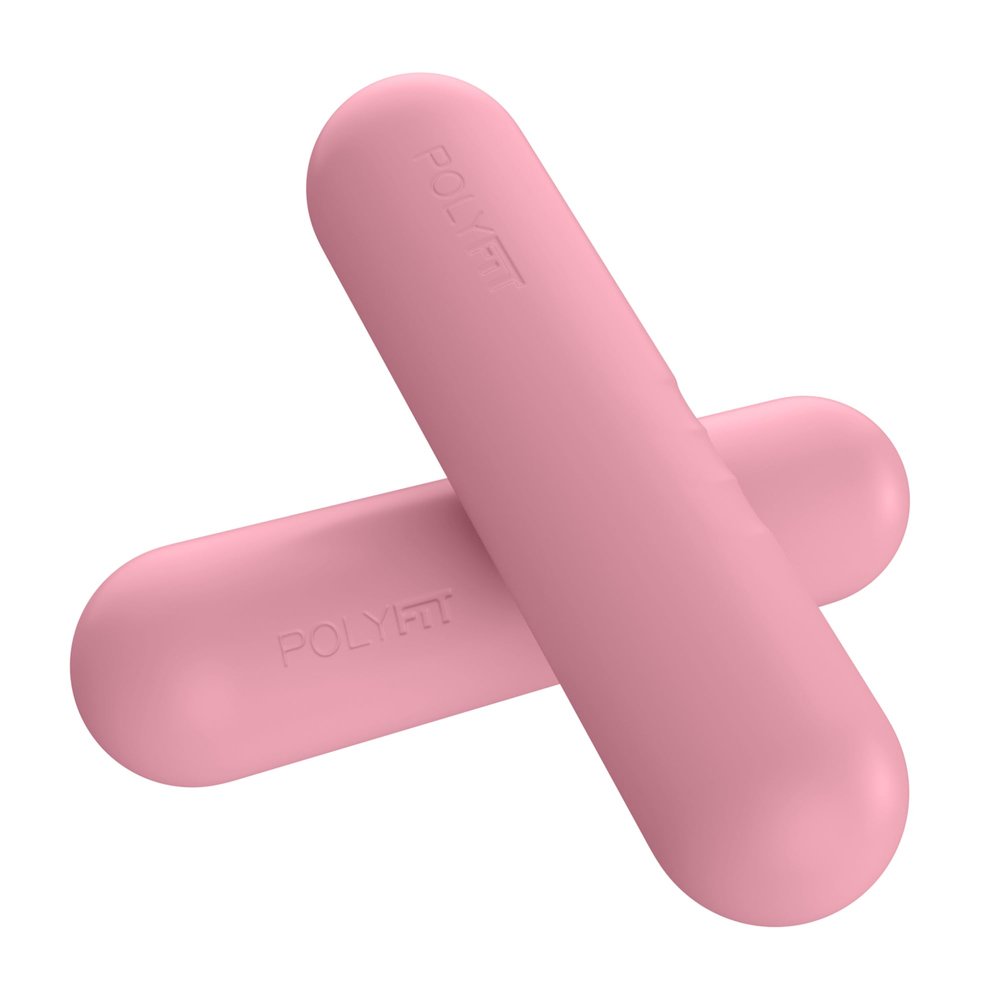 Polyfit Dumbbell Weight Bars for Women - Blush Pink - 3.3 LB Each | 6.5 LB Pair - Dumbbell Set for Walking, Yoga, Dance, Barre, Pilates, Cardio, Aerobics