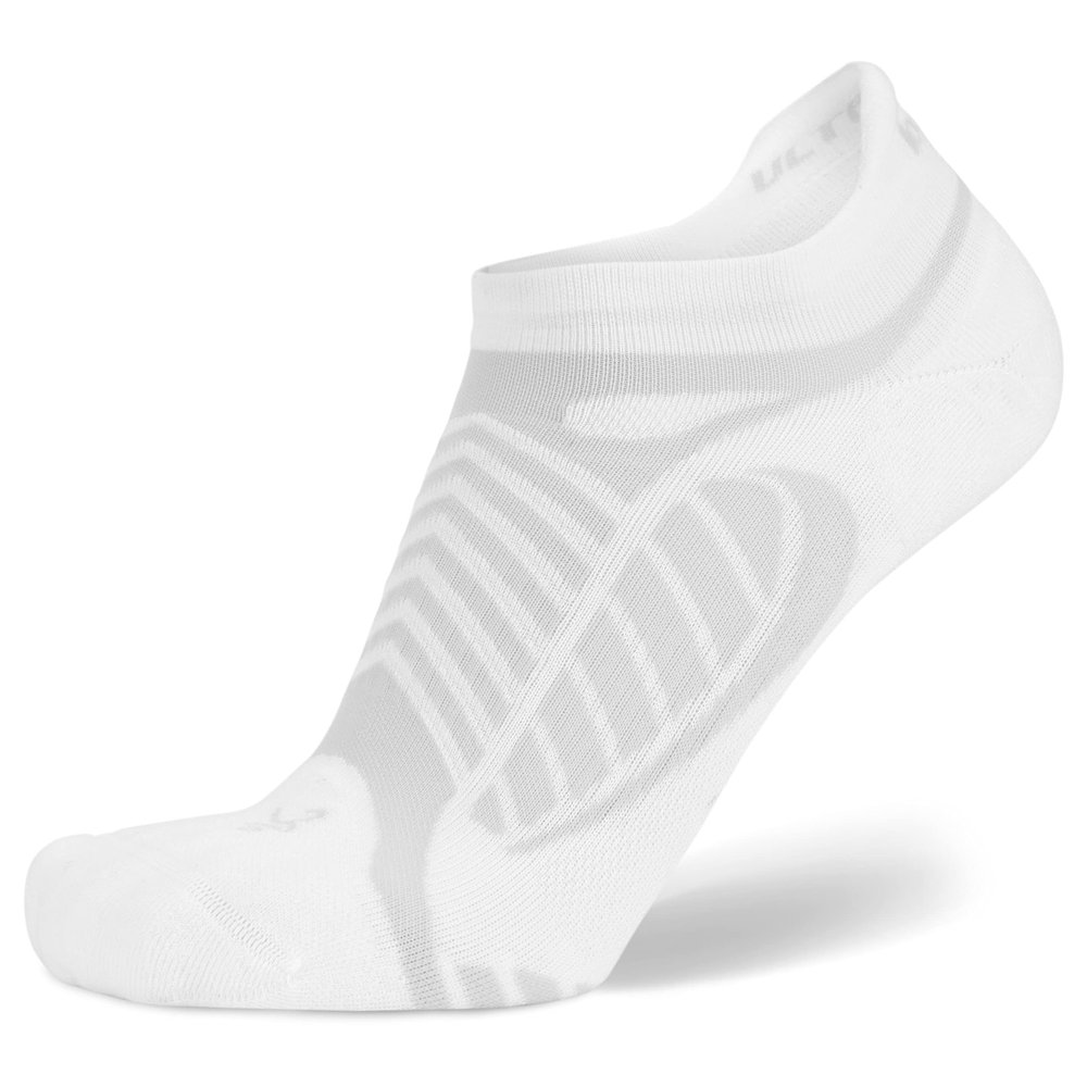 Balega Ultralight Lightweight Performance No Show Athletic Running Socks for Men and Women (1 Pair), White/Space Gray, Small