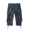Uillui Tactical Shorts Men's Relaxed Fit Below Knee Capri Cargo Pants Twill Cotton Pocket Work Pants Hiking Athletic Shorts Dark Blue view 1