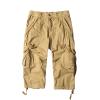 Uillui Tactical Shorts Men's Relaxed Fit Below Knee Capri Cargo Pants Twill Cotton Pocket Work Pants Hiking Athletic Shorts Dark Blue view 3