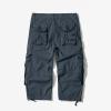 Uillui Tactical Shorts Men's Relaxed Fit Below Knee Capri Cargo Pants Twill Cotton Pocket Work Pants Hiking Athletic Shorts Dark Blue view 4