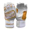 Clutch Sports Apparel Unapologetic Pro Series Batting Gloves, Cabretta Leather, All-Weather Design for Baseball & Softball, Padded Stylish Fit for Adults & Youth (White/Gold, X-Large) view 1