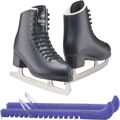 Jackson Ultima Black Figure Ice Skates for Men/Size: Adult 7 Bundle with Skate Guards