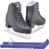 Jackson Ultima Classic JC553 Mens/Boys Figure Ice Skates, Medium Width, Boys Size 1 Bundle with Skate Guards view 1