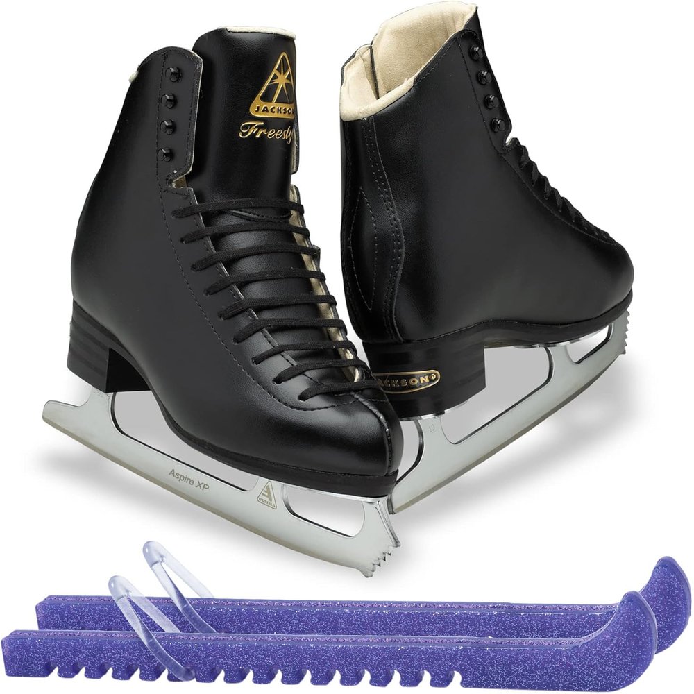 Jackson Ultima Freestyle DJ2192 Men's Figure Skates Width: M, Size: Adult 9.5 Bundle with Skate Guards