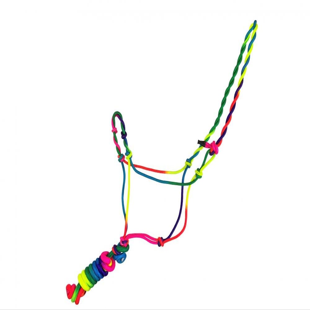 Bright Ombre Color Cowboy Knot Rope Halter