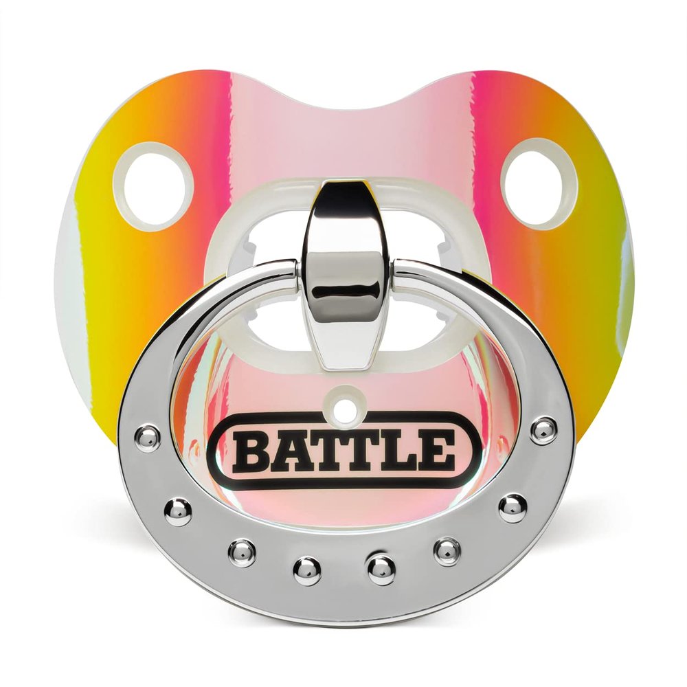 Battle Sports Binky Oxygen Football Mouthguard - Detachable Strap, Maximum Breathability, Works with Braces & No Boiling Required