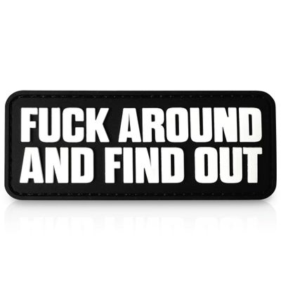 Fuck Around and Find Out PVC Morale Patch - FAFO Tactical Patches | Funny Patches, Military Patches for Backpacks, Vest, Dog Harness | Heavy-Duty Rubber, Hook and Loop (Acronym - White)
