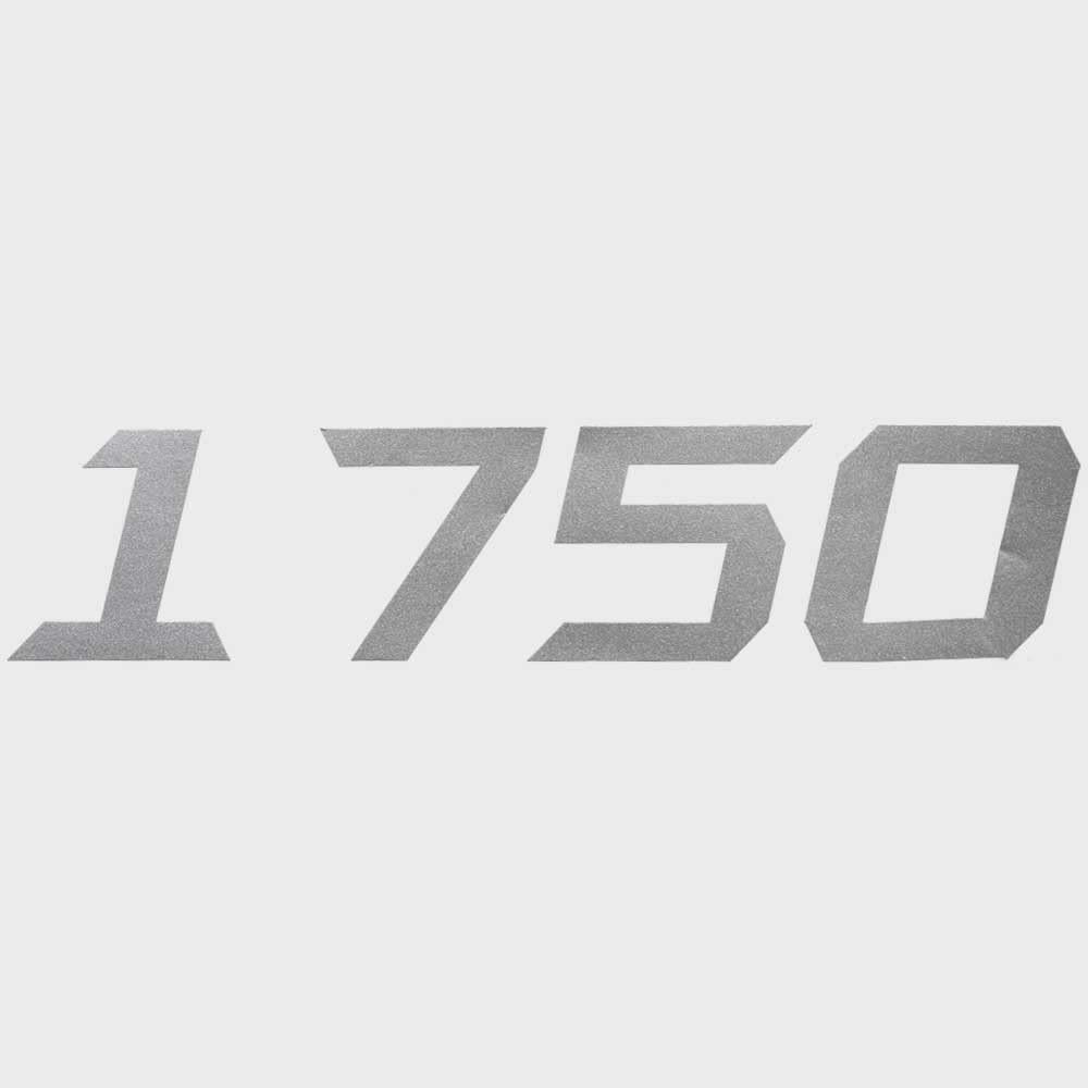 Lund Boat Decal 2339230 | 1750 Metallic Silver Sticker 6 1/2 x 1 1/2 Inch