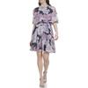 Jessica Howard Womens Clip Chiffon Fit & Flare Sleeveless - Guest of Wedding Casual Night Out Dress, Navy/Lilac, 8 US view 1
