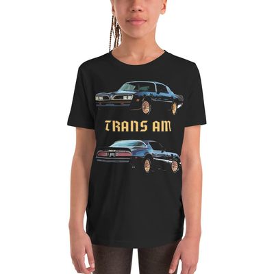 1977 Firebird Trans Am Muscle Car Club Custom Youth Short Sleeve T-Shirt Black