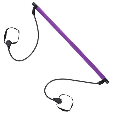 Adjustable Bar for Fitness Bodybuilding Yoga Stick for Home Gym Exercise Purple Pilates Equipment for Yoga and Full-Body Workouts