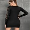 AIEBO Dresses for Women Dress Women's Dress Cut Out Front Bodycon Dress Dresses (Color : Black, Size : Small) view 2