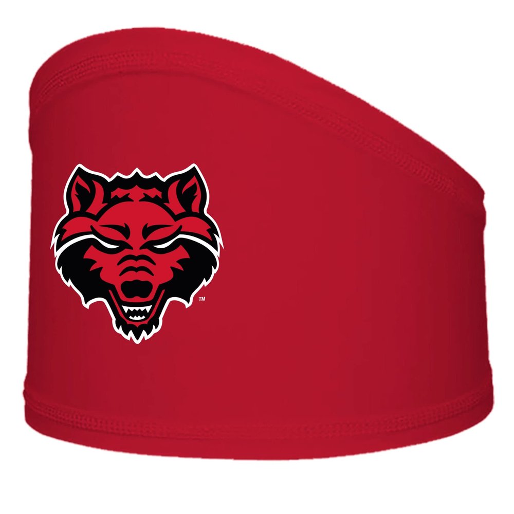 Arkansas State University Sports Headband for Men, Football Skull Wrap with College Logo and Design - Stretchy Moisture Wicking 100% Polyester