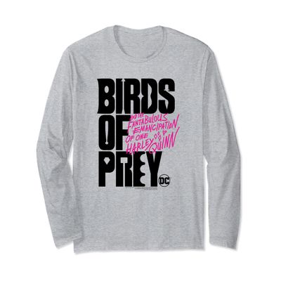 Birds of Prey Black and Pink Logo Long Sleeve T-Shirt