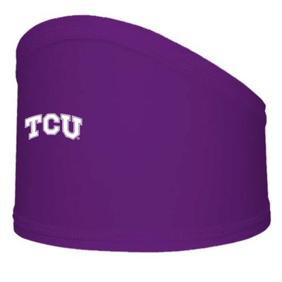 TCU Horned Frogs Sports Headband for Men, Football Skull Wrap with College Logo and Design - Stretchy Moisture Wicking 100% Polyester