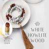 108 Mala Beads Bracelet Natural Healing Crystal Stone Mala Prayer Bead Necklace Sandalwood Elastic Gemstone Jewelry for Men Women Buddhist prayer beads bracelet (White Howlite Wood) view 3