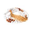 108 Mala Beads Bracelet Natural Healing Crystal Stone Mala Prayer Bead Necklace Sandalwood Elastic Gemstone Jewelry for Men Women Buddhist prayer beads bracelet (White Howlite Wood) view 4