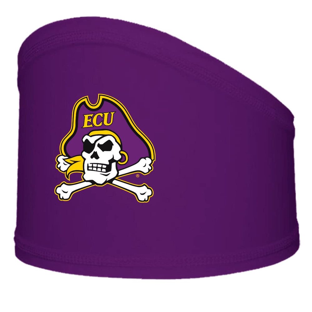 East Carolina Pirates Sports Headband for Men, Football Skull Wrap with College Logo and Design - Stretchy Moisture Wicking 100% Polyester