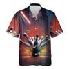 Fire Bowling Hawaiian Shirt for Men - Bowling Cruise Shirt, Button Down Shirt Short Sleeve (MP_Bowling_03) Size S view 1