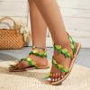 Hbeylia Fashion Boho Sandals Cute Pineapple Ring Toe Cross Strappy Bohemian Lace Sandals Women's Clip Toe Slip On Comfort Flat Sandals 2023 Summer Dressy Comfy Flip Flops view 2
