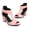 Hbeylia Dress Peep Toe Sandals for Women Ladies Sexy Stacked High Heels Cut Out Breathable Sandals Ankle Booties with Back Zipper Fashion Dressy High Heels Punk Bareboot Sandals for Business Party view 2