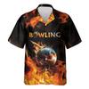 Fire Ball Hawaiian Shirt for Men - Bowling Cruise Shirt, Button Down Shirt Short Sleeve (MP_Bowling_05) Size 2XL view 1