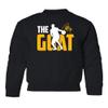 Curry The Goat San Francisco Basketball Fans Youth Crewneck Sweatshirt (Black, Youth X-Large) view 1