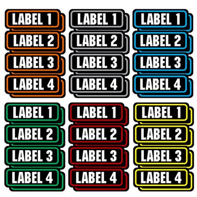 AZ House of Graphics Custom Labels Personalize Tool Boxes, Bins, Jars & More - 8 Pack (4 per Sheet) - 3" x 1.1" Rectangular Vinyl Labels - White - Laminated UV Shield Weatherproof