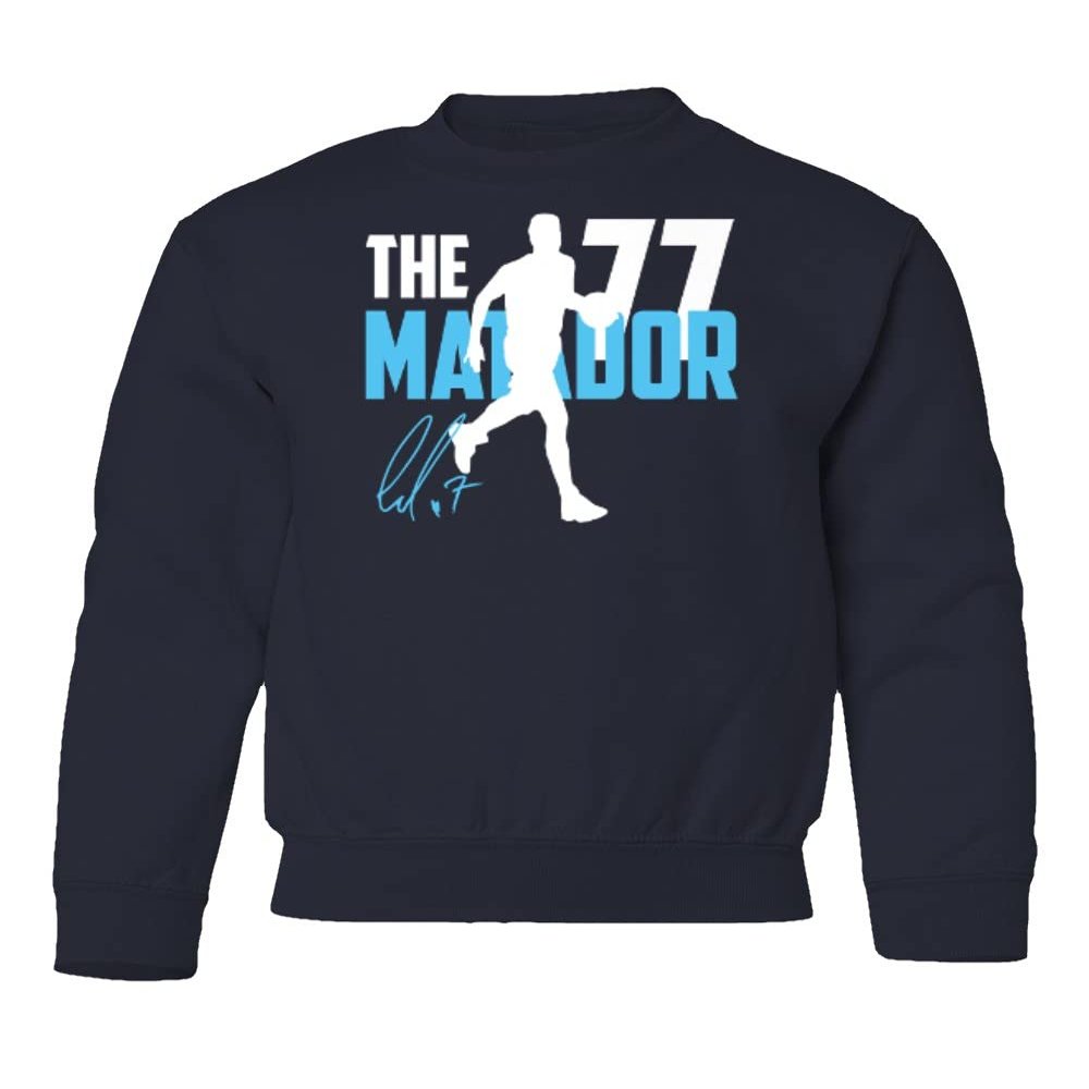 Doncic The Matador Dallas Basketball Fans Youth Crewneck Sweatshirt (Navy, Youth X-Large)