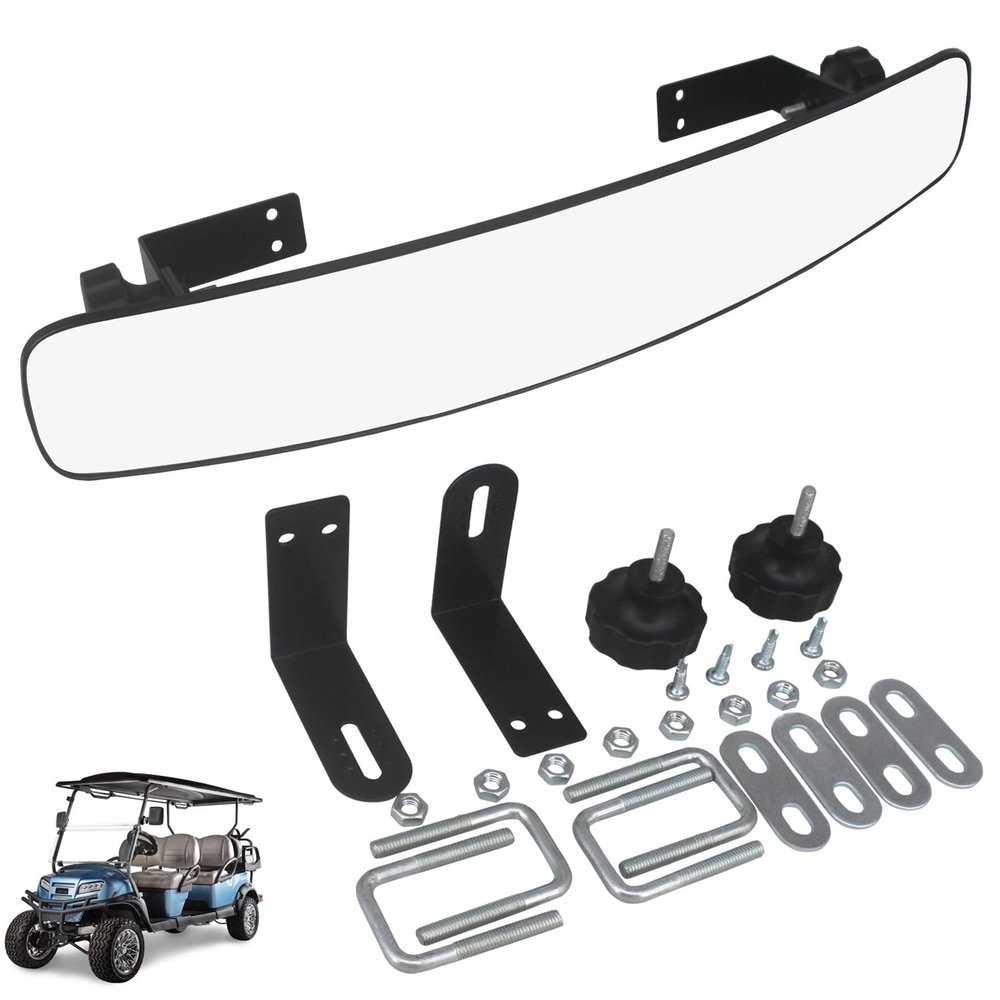 Golf Cart Rear View MirrorHKOO 16.5 Inch Extra Wide Panoramic Golf Cart Rear View Mirror Fit for EZGO, Yamaha, Club Car