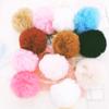 jtkdxqs Pom Pom Keychain Soft Artificial Rabbit Fur Plush Fluffy Ball Key Ring for Women,pink a view 3